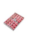 Gömb üveg betűzős fényes-matt 5cm camelia 30 db-os szett