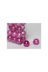 Gömb üveg 2,5 cm sötét pink 24 db / szett Karácsonyfa gömb