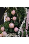 Gömbdísz üveg 10cm rózsaszín fényes-matt 4 db-os Karácsonyfa gömb