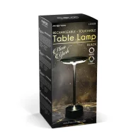   Asztali lámpa - fekete színű fém - állítható színhőm, fényerő - akkumulátoros - USB