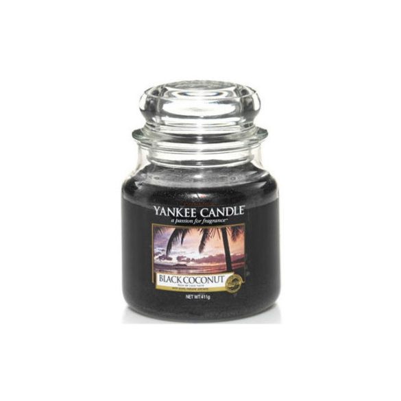 Közepes illatgyertya üvegben Black Coconut Yankee