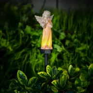 Napelemes angyal figura imádkozó, leszúrható, 49 cm