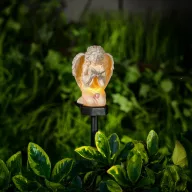   Napelemes angyal figura pillangó - 1 melegfehér LED - műgyanta - 42 x 11 x 6,5 cm