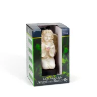   Napelemes angyal figura pillangó - 1 melegfehér LED - műgyanta - 42 x 11 x 6,5 cm