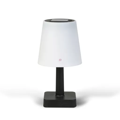Szolár asztali lámpa - fehér - melegfehér LED - műanyag - 23 x 12 cm