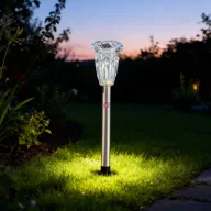   Leszúrható kerti  szolár lámpa - 1 x melegfehér - króm - 6 x 38,5 cm