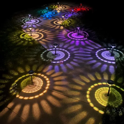 XL Leszúrható szolár lámpa melegfehér + színváltó RGB SMD LED - fekete - 53 x 11,4 cm