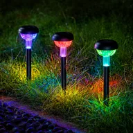   Színváltós Napelemes Szolár kerti lámpa Leszúrható - RGB LED - 7 x 30 cm