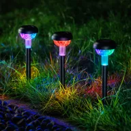   Színváltós Napelemes Szolár kerti lámpa Leszúrható - RGB LED - 7 x 30 cm