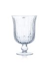 Üveg váza talpas csíkos 33x21,5cm