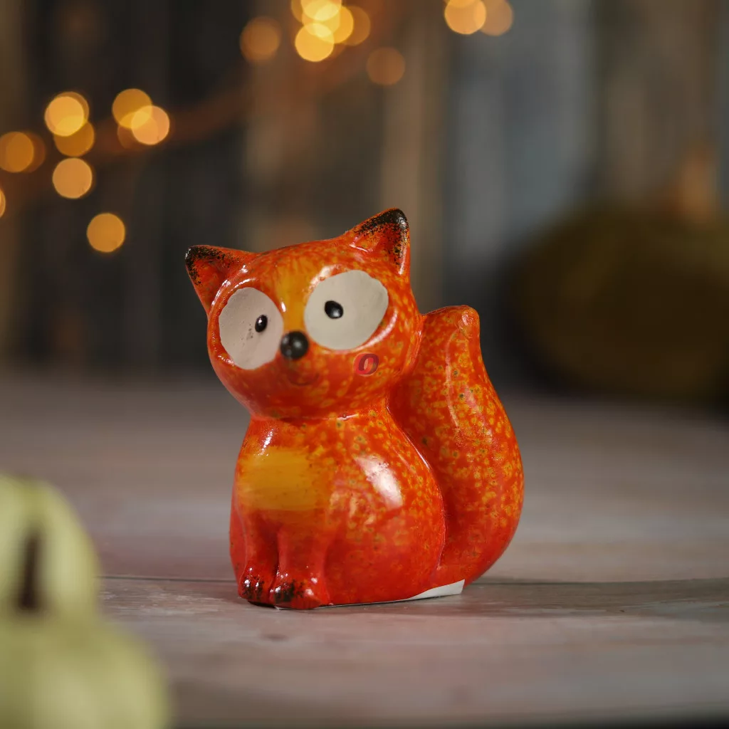 Őszi figura cuki róka 9 cm ülő/fekvő választható | Deconline