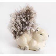 Cuki mókus figura, 7,5 cm szürke, csillámos