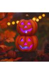 LED világítású Halloween tök páros – kerámia dekoráció, 15,1 cm