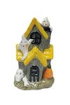 LED világítású kerámia Szellemkastély – Halloween dekor, 13 cm<