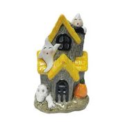   LED világítású kerámia Szellemkastély – Halloween dekor, 13 cm<