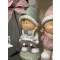 XL Kültéri gyerek figura, ked világítással, táblával, kerámia, 46 cm