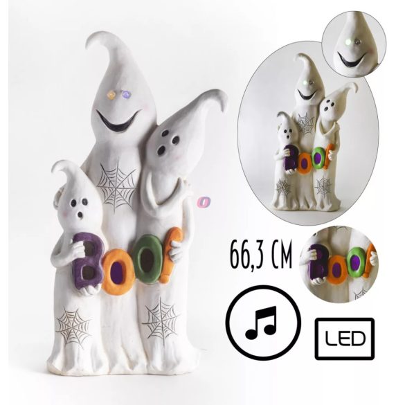 XL Kültéri LED Dekoráció – Világító Szellemek „BOO” Felirattal 66,3 cm