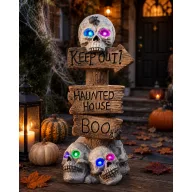   XXL LED-es Halloween Kísértet-Tábla Koponyákkal – 57 cm-es