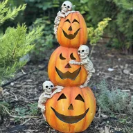 XXL LED-es Halloween Tök, csontvázzal 64 cm-es