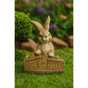   XL Cuki nyúl figura welcome felirattal, kerítésléccel 45 cm