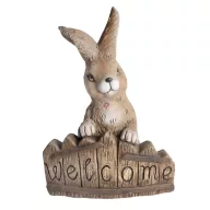   XL Cuki nyúl figura welcome felirattal, kerítésléccel 45 cm
