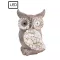XL Kerti figura Szolár bagoly lámpa, kőhatású, 30 cm