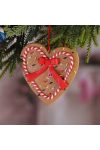 Mézeskalács szív masnival karácsonyfadísz 10 cm