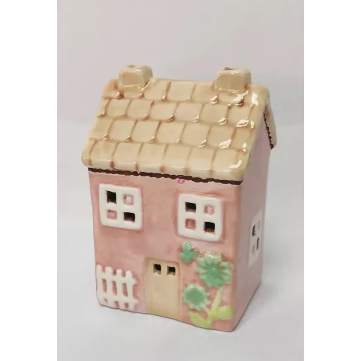 Kerámia ház rózsaszín 7,2×11 cm