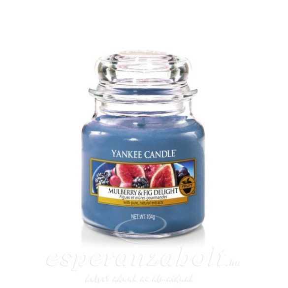 Gyertya kis üvegben Yankee Candle mulberry & fig delight 9x6,5cm