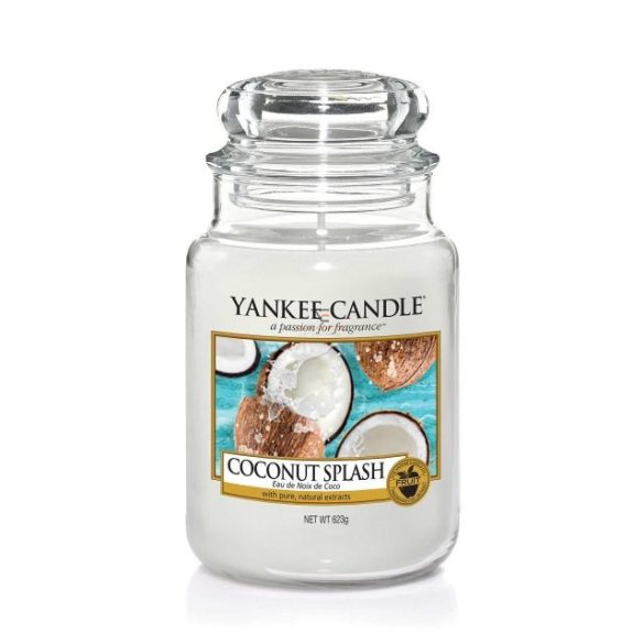 Nagy illatgyertya üvegben Coconut Splash Yankee