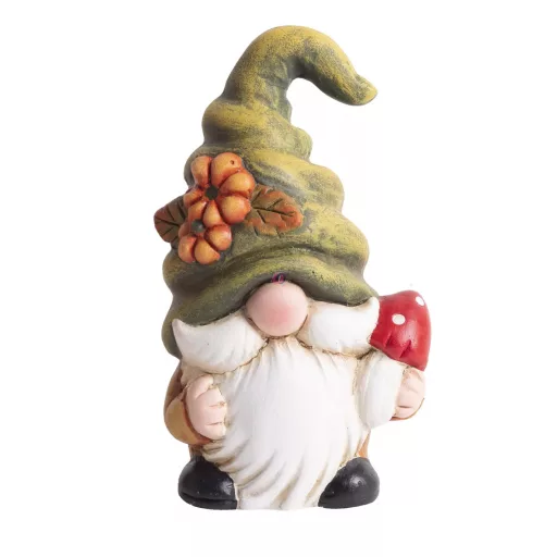 Őszi törpe zöld, tökös sapkában,15 cm