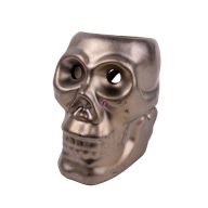 Prémium Halloweeni koponya gyertyatartó, illatolaj párologtató 12x9 cm bronz   Prémium Halloweeni koponya gyertyatartó, illatolaj párologtató 12x9 cm bronz