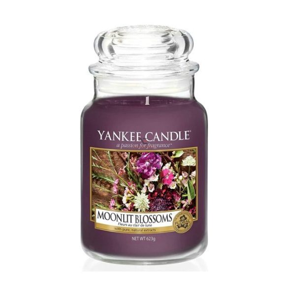 Nagy illatgyertya üvegben Moonlit Blossoms Yankee