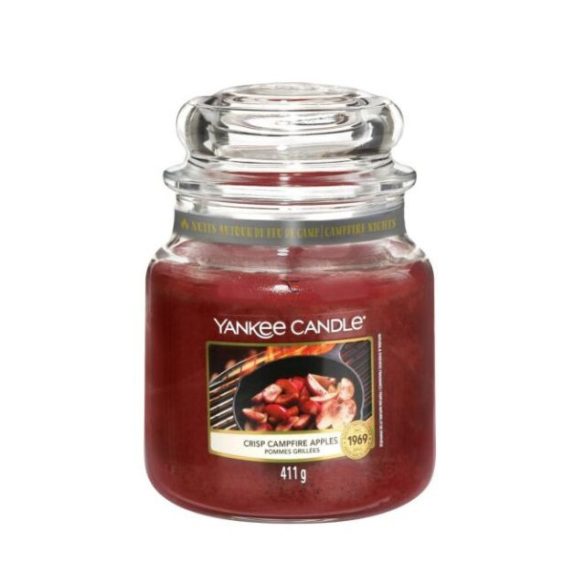 Közepes illatgyertya üvegben Crisp Campfire Apples Yankee
