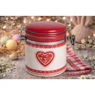 Kerámia csatos üveg szíves 10×8 cm