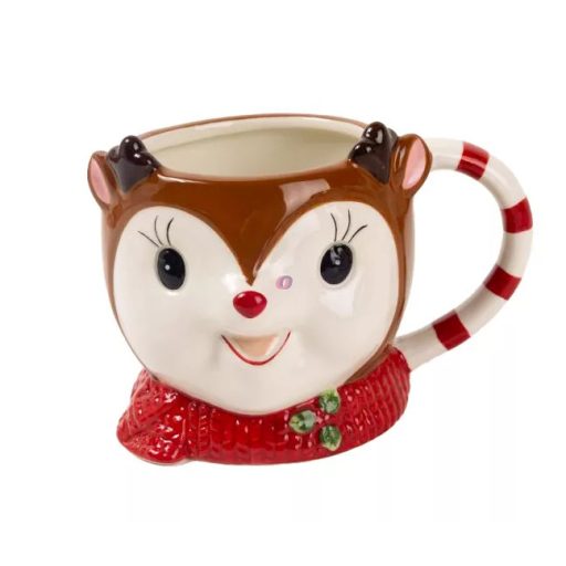 Kézműves Karácsonyi 3d bögre szarvas, ajándékkal 3,8 dl