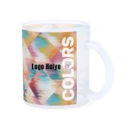 Prémium logózott, fényképes üveg bögre, egyedi grafikával 350 ml opál fehér   Prémium logózott, fényképes üveg bögre, egyedi grafikával 350 ml opál fehér