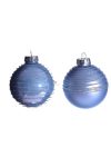 Gömbdísz üveg 7,5cm kék 12 db-os Karácsonyfa gömb - 181084
