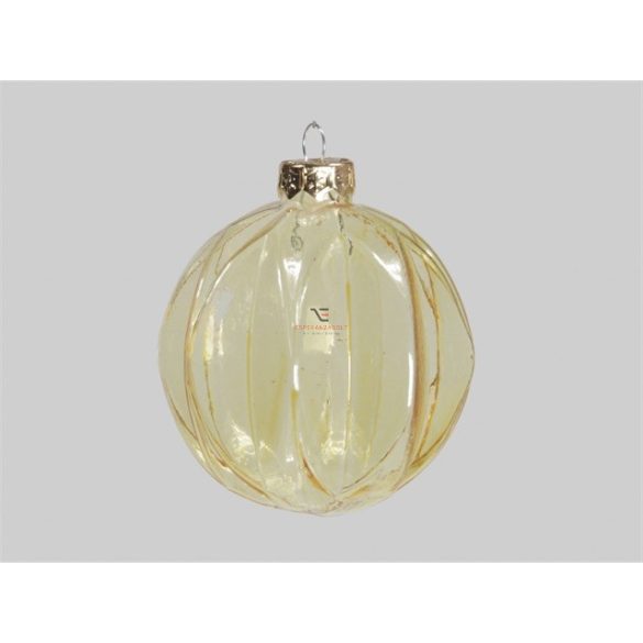 Gömbdísz üveg 14cm átlátszó arany 12 db-os Karácsonyfa gömb