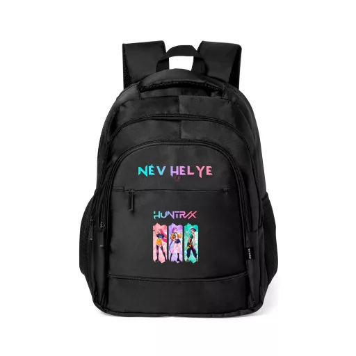 Prémium Huntrix Iskolatáska személyre szabható, egyedi névvel "kpop" Fekete