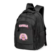   Prémium LABUBU  Iskolatáska személyre szabható, egyedi névvel "FRIENDS" Fekete