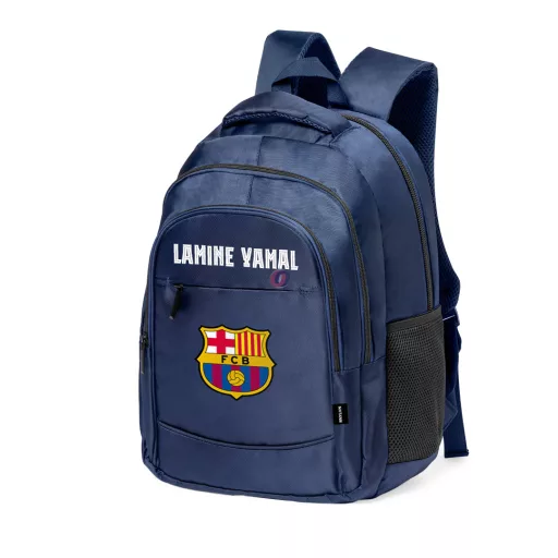 Prémium BARCELONA Iskolatáska személyre szabható, egyedi névvel "LAMINE YAMAL" Sötét kék