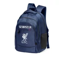   Prémium Liverpool Iskolatáska személyre szabható, egyedi névvel, "Szoboszlai" Sötét kék-Fehér