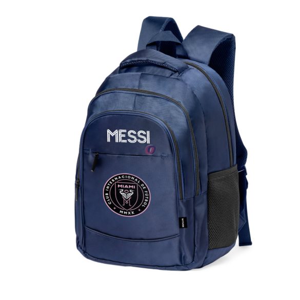 Prémium INER MIAMI Iskolatáska személyre szabható, egyedi névvel, "MESSI" Sötét kék