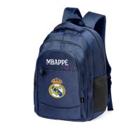   Prémium Real Madrid Iskolatáska személyre szabható, egyedi névvel "MBAPPÉ" Sötét kék