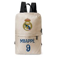   Real Madrid hátizsák személyre szabható egyedi névvel és számmal Bézs "Mbappé"
