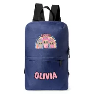   Labubu hátizsák személyre szabható egyedi névvel sötétkék