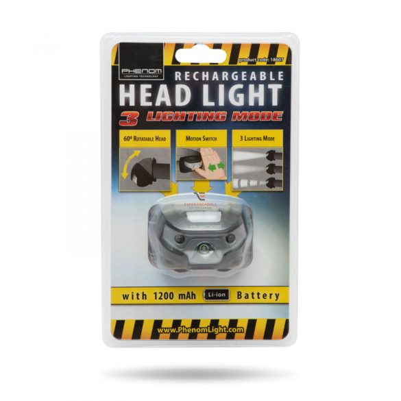 Fejlámpa Li-ion akkumulátorral COB LED-del 120 Lumen