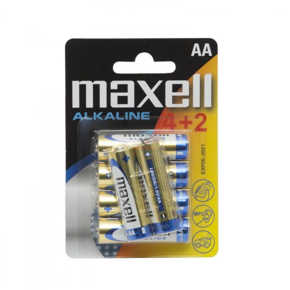 Tartós Ceruza elem Alkaline - AA  4+2 ajándék Maxell