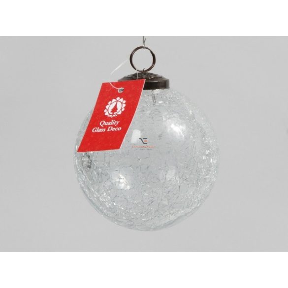 Gömbdísz üveg 12 cm átlátszó Karácsonyfa gömb